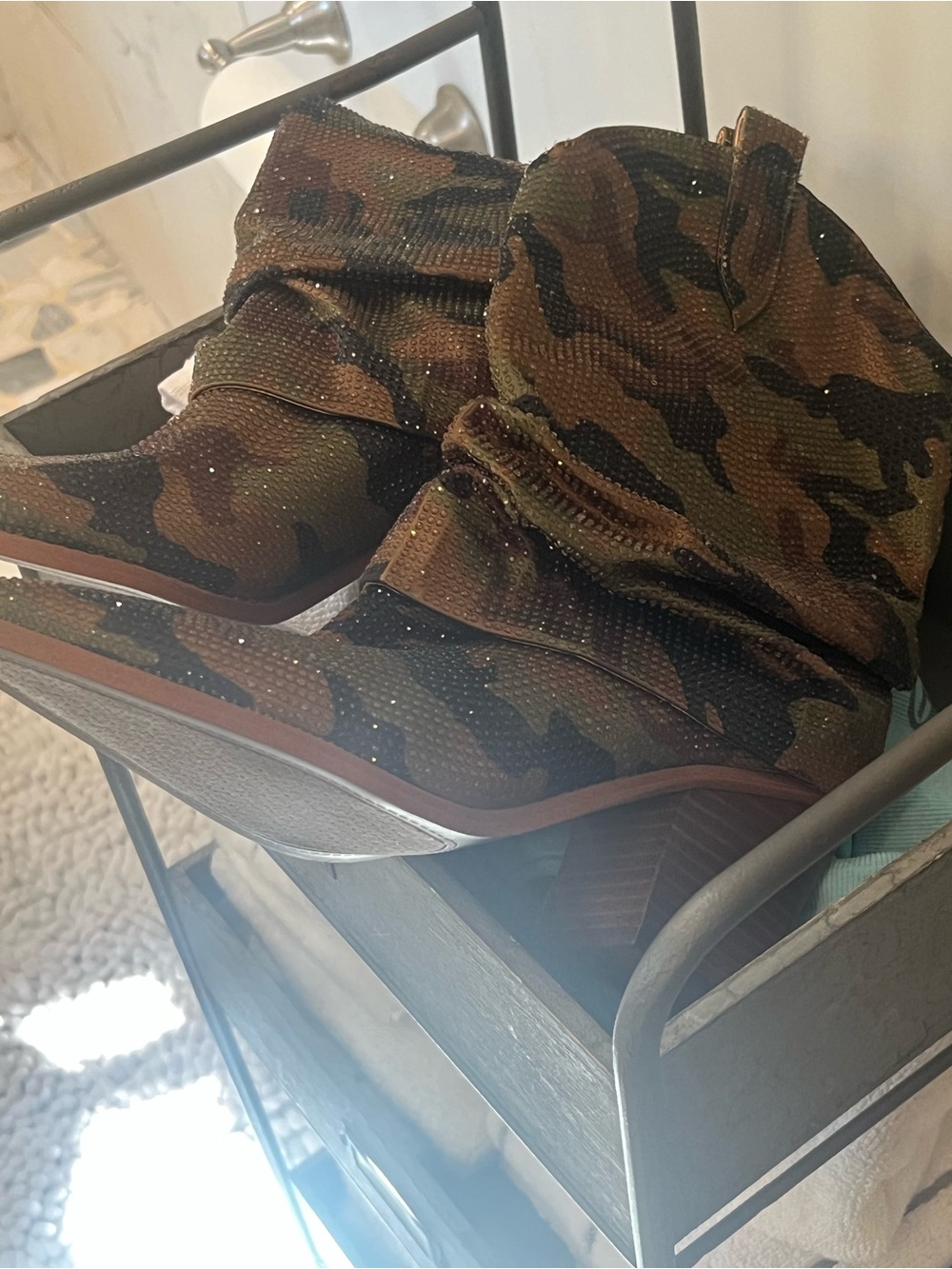 Jessica Simpson Camouflage Knit Ankle Boots - Women